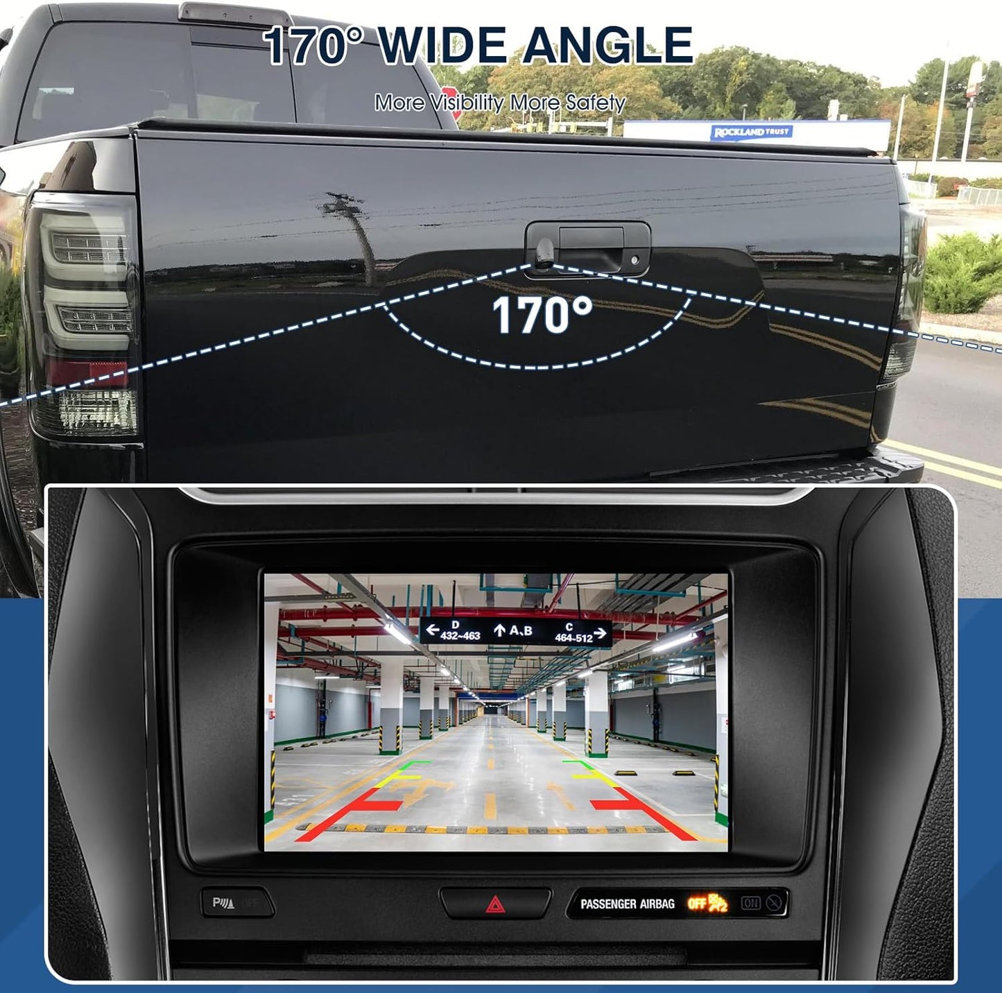 Rear View Backup Camera Fit for Toyota Tundra 2007-2013, Reversing Parking Assist Camera OE Replacement 86790-34030 86790-34011
