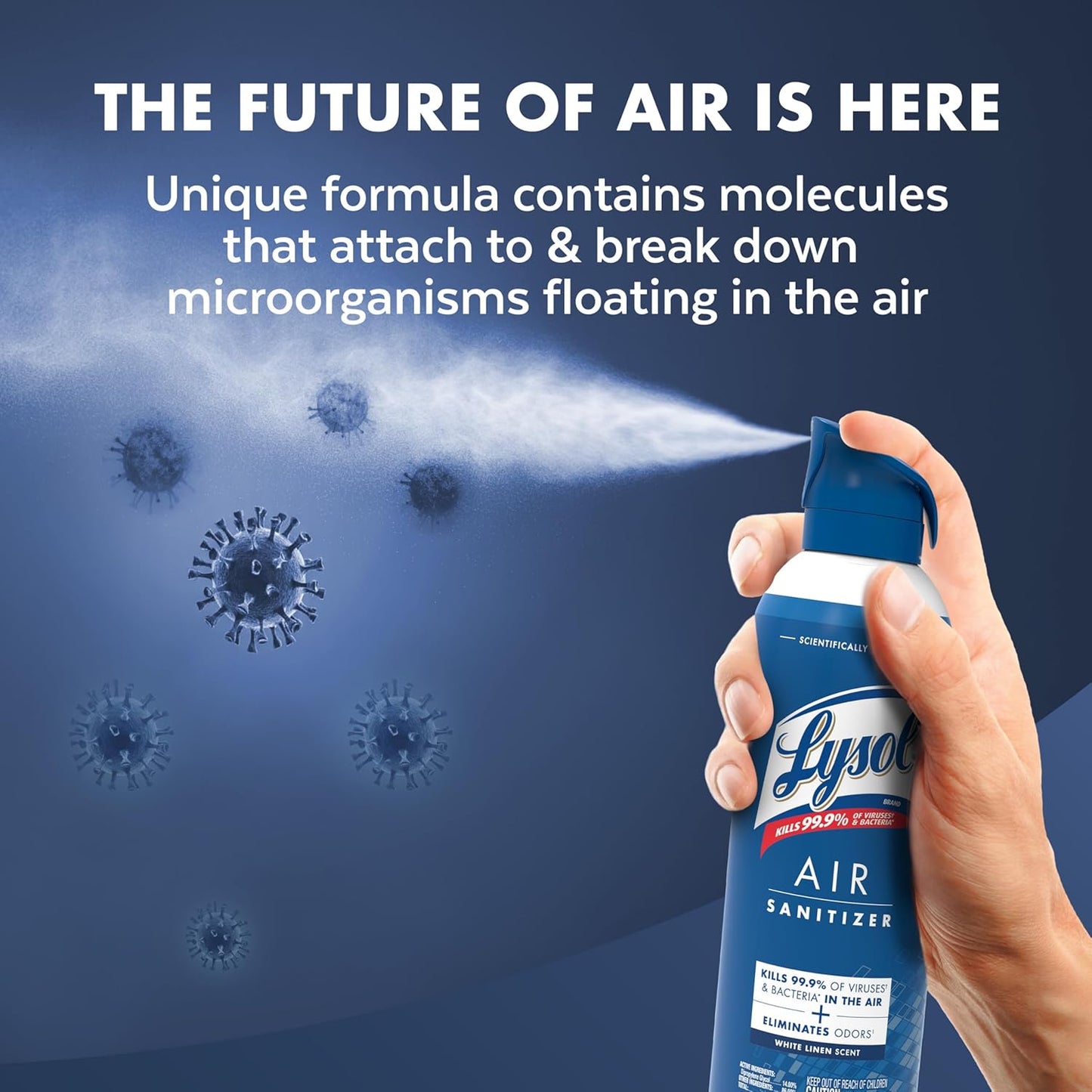 Lysol Air Sanitizer Spray with Odor Eliminator for Home & Office, Sanitizing Spray, Air Freshener Alternative, White Linen Scent, 10 oz (Pack of 3)