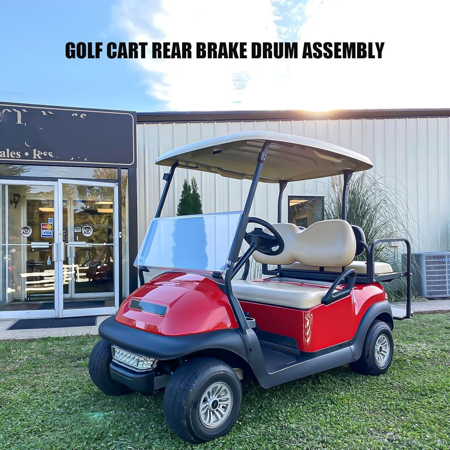 LOSTAR Golf Cart Brake Drum Hub Assembly for Club Car, Rear Brake Hub Compatible with 1995-up DS 2004-up Precedent Gas & Electric Replaces 101791101-2Pack