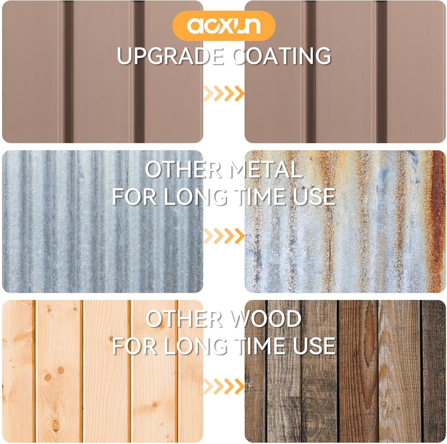 Aoxun 6x3.9 FT Shed Metal Outdoor Storage Shed Garden Shed with Lockable Doors Tool Shed Bike Shed for Backyard, Patio, Poolside (Brown)