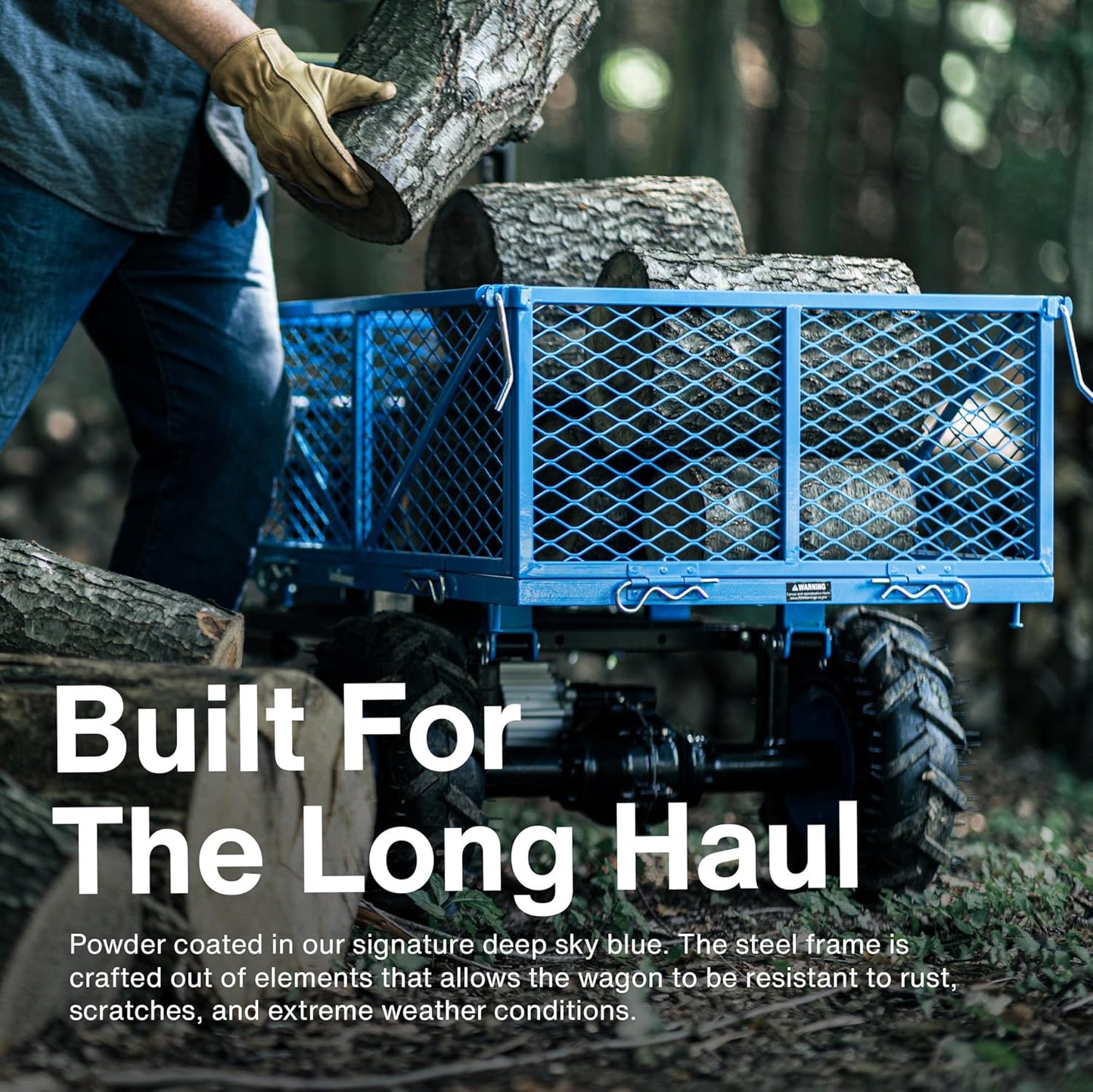 Landworks AGM Electric Utility Cart - 500W Lead-Acid Battery-Powered Power Wagon, 500 lbs Load Capacity & 1000 lbs Towing, Heavy-Duty Motorized for Garage, Warehouse, and Outdoor Use