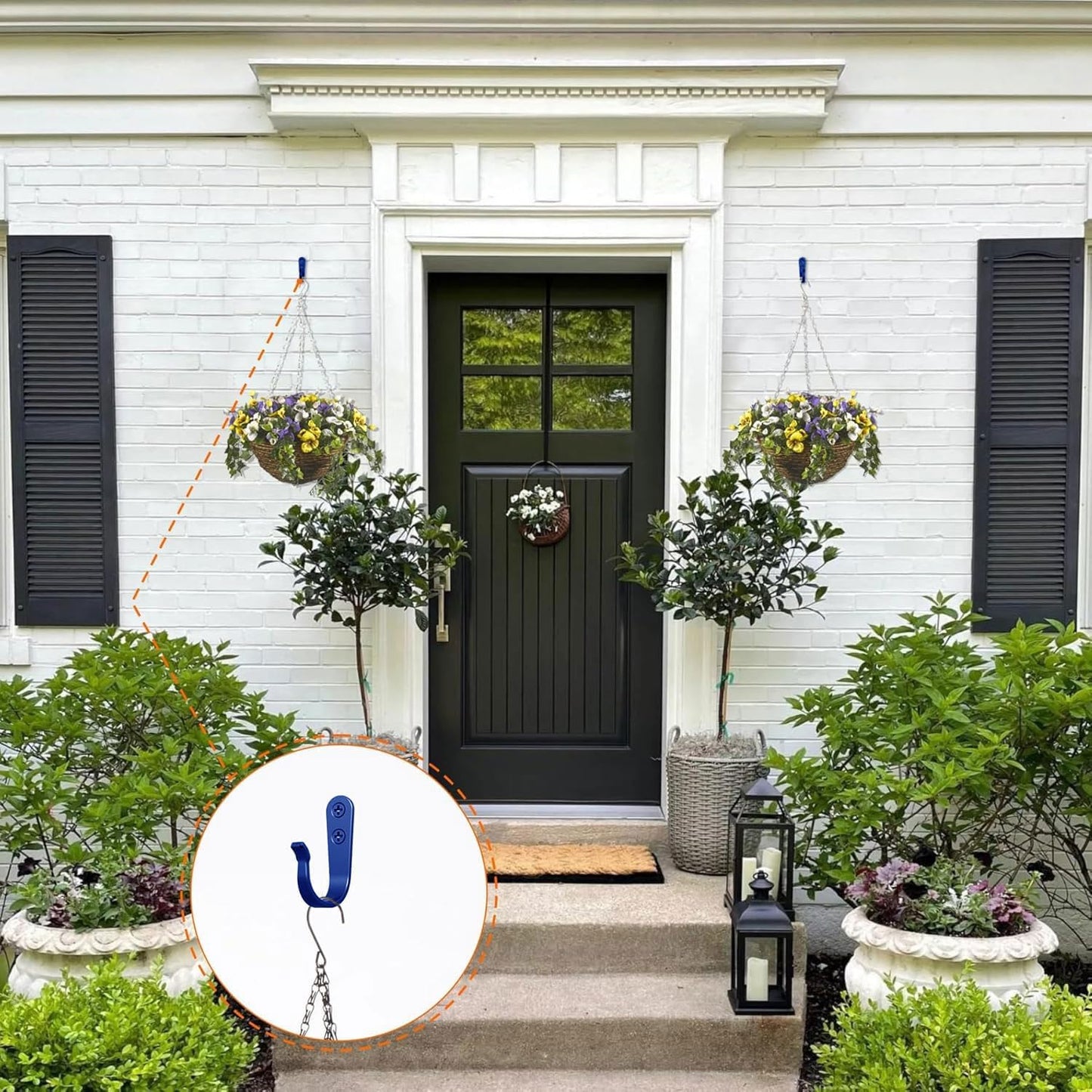 20PCS Wall Hooks for hanging, Metal Wall Hooks for Coats, Coat hooks for Wall, Heavy Duty Single Prong Wall Hooks With 40 Pieces Screws for Hanging Coats，Towel，Backpack，Hat, Dog Leashes (Blue)