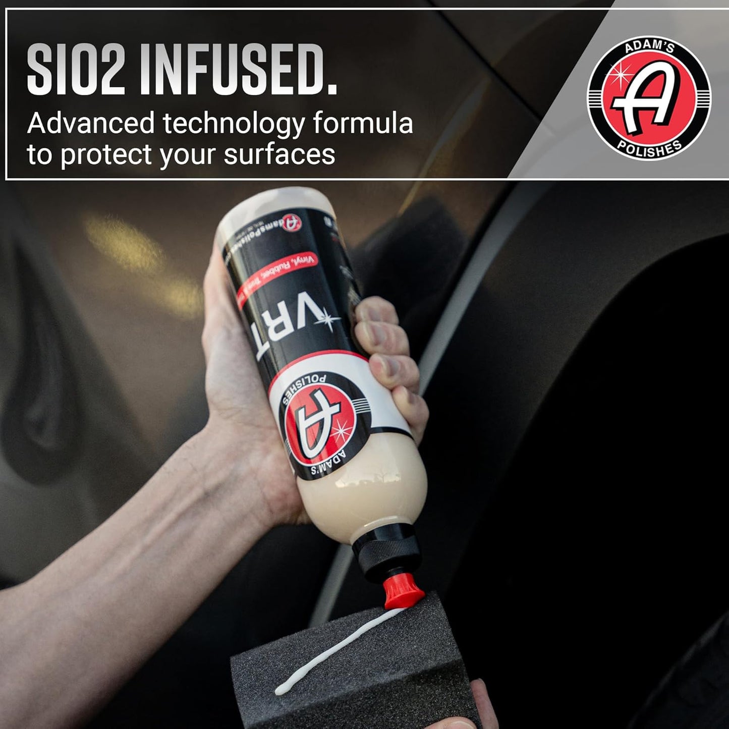 Adam's Polishes Silica Infused VRT Tire & Trim Dressing - Durable UV Protection and Water Repellent - Leaves a Crisp Freshly Detailed Look - Dress Tires or Trim Without Worry of Slinging (New 16 oz)