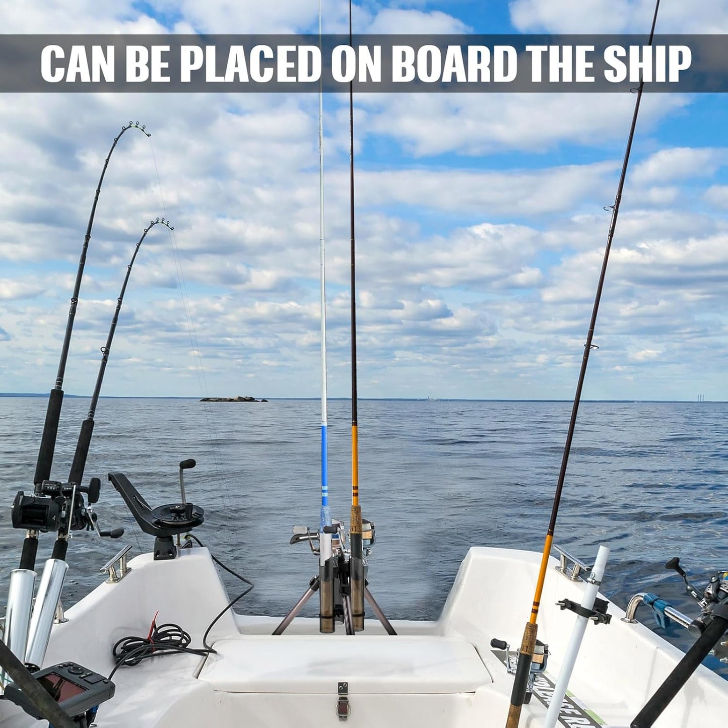 Gisafai Fishing Rod Carrier Foldable Pole Holder Stand 3 Rod Portable Surf Fishing Holder Vertical Beach Pole Storage Freestanding Rack for Garage, Home, Outdoor