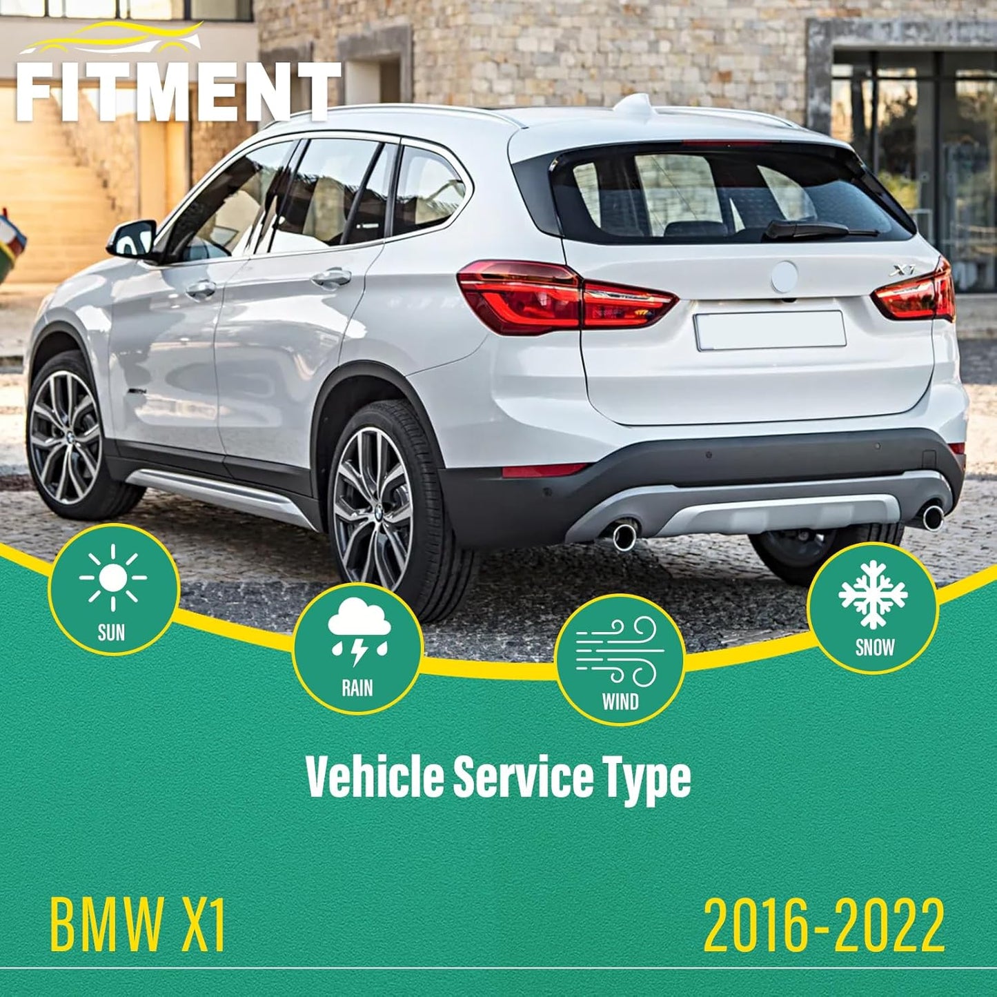 26" 16" 13" Windshield Wiper Blades Replacement for BMW X1 2016 2017 2018 2019 2020 2021 2022 Premium All Weather Front Rear Wipers Set - OEM Quality (Pack of 3)