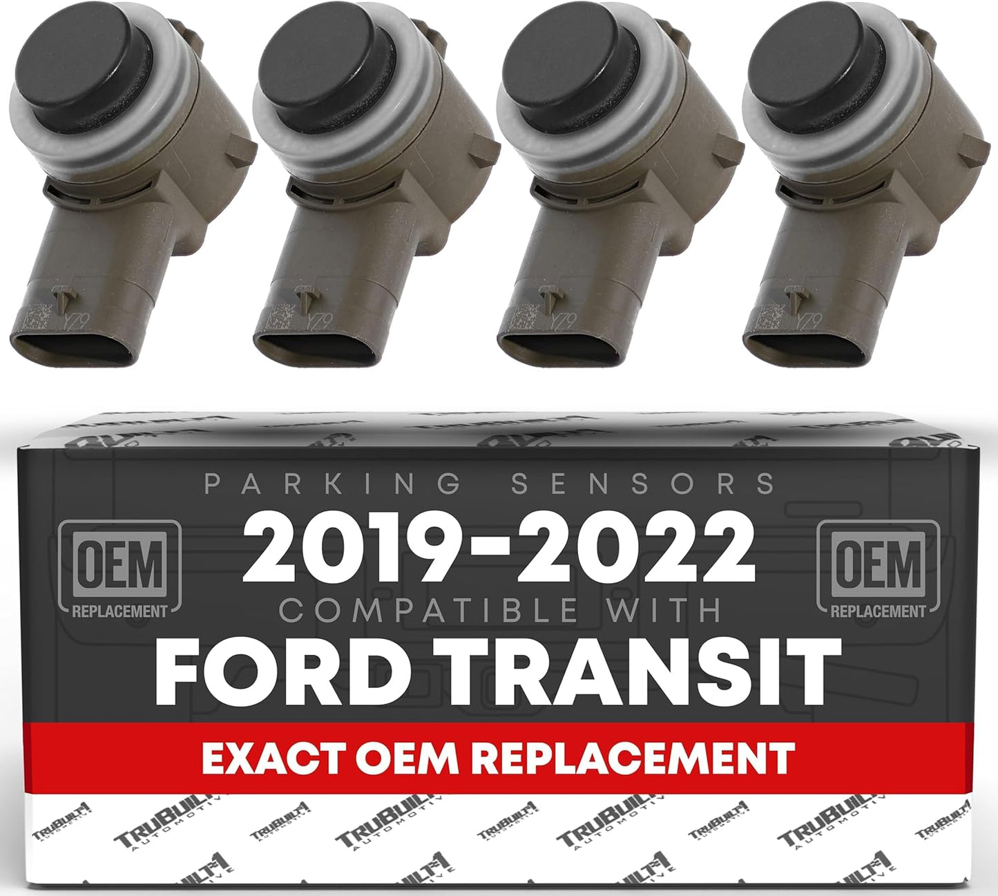 T1A Car Parking Sensors - 4 Pieces - Compatible with 2019-2022 Ford Transit - Front or Rear Bumper Parking Aid Sensor, Backup Reverse Parking Assist Kit - OEM JU5Z15K859B