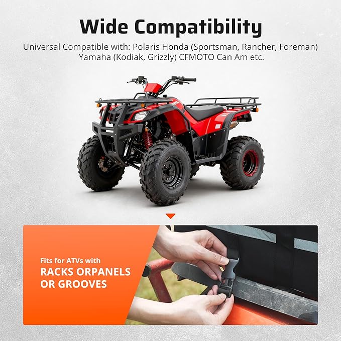 Ehaho ATV Rear Seat Storage Bags with Cooler Bag, 83L Large ATV Rear Rack Bag, [Waterproof & Durability] 4 Wheeler Cargo Rear Seat Bags Compatible with Polaris Sportman Fourtrax Can Am Kawasaki Yamaha
