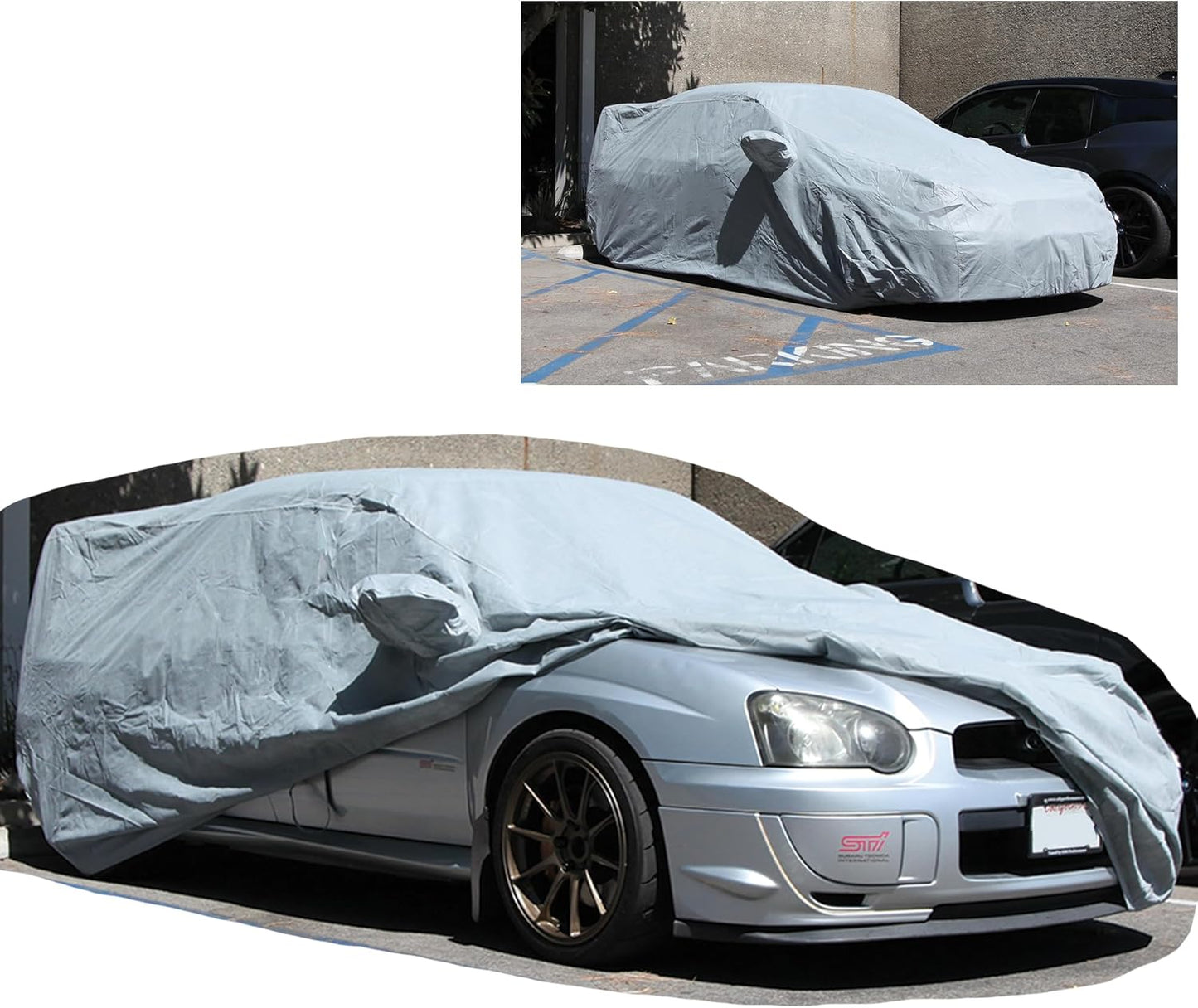 All Weather Waterproof car Cover Good for rain Snow uv Protection dust WRX STi Spoiler Civic Type-R V60 A4 ALLROAD Model Y Gray
