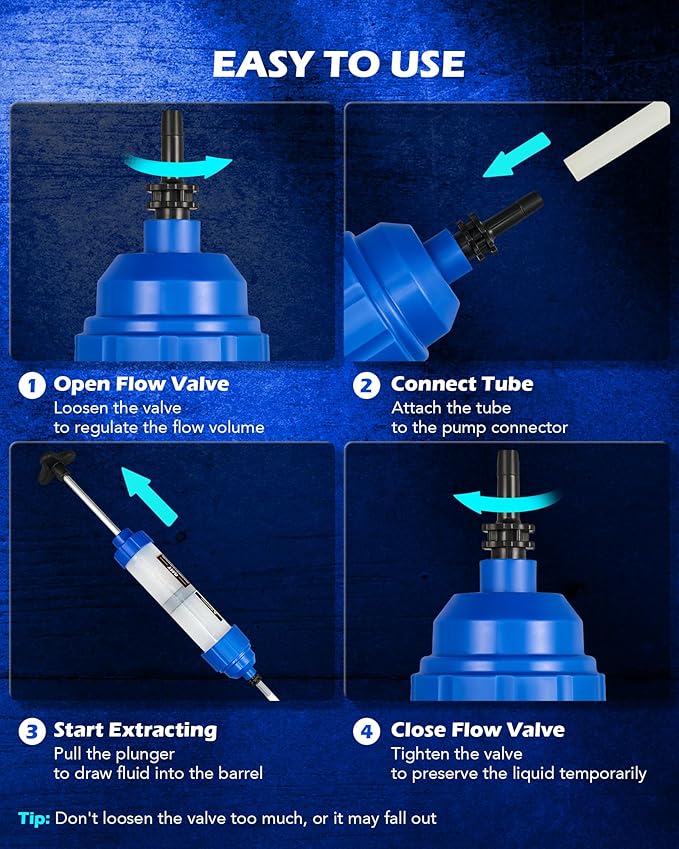 Orion Motor Tech Fluid Extractor Pump, 350mL Oil Extractor Pump, Manual Fuel Suction Fill Syringe with 3 Hoses for Automotive Transmission Brake Fluid Transfer Steering Gear Engine Oil Change