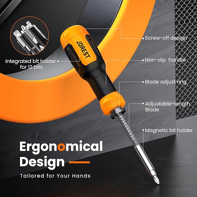 Jorest 25 in 1 Multibit Screwdriver Set, Dad Mens Gifts for Christmas, Mens Tool Stocking Suffers Gifts for Men, Magnetic Multitool Screwdriver Tool All in One