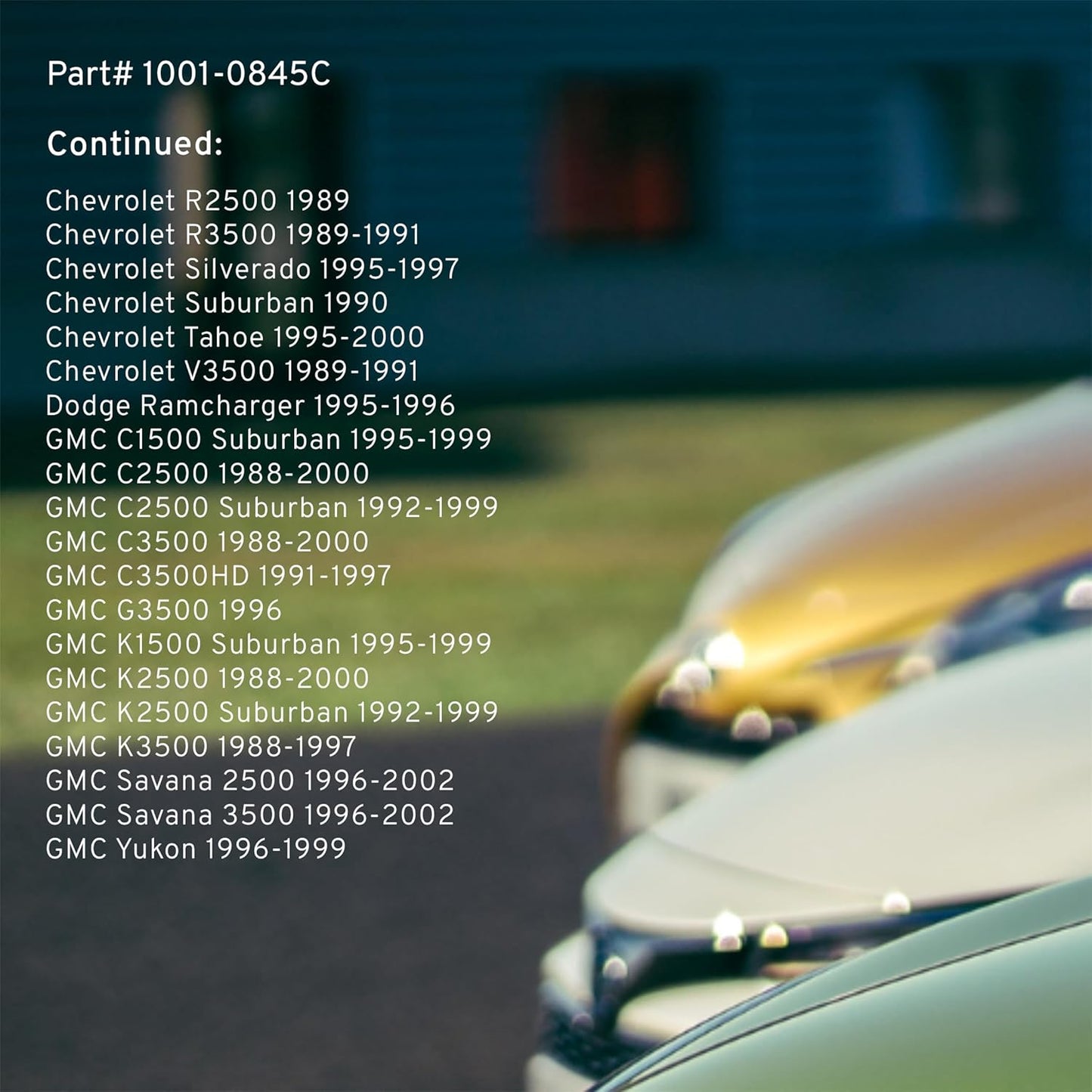 Premium Ceramic Front Brake Pads (1001-0845C) Compatible with 1988-2002 Chevrolet/Dodge/GMC (C1500/C2500/C3500/C3500HD/Cargo Van/Express 2500/Express 3500/G30/G3500/K1500/K2500 & More)