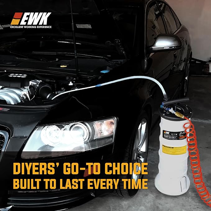 EWK 6.5L Pneumatic/Manual Oil Extractor, Oil Change Pump for Automotive Fluids Vacuum Evacuation, Fluid Extractor Pump Tool for DIY Mechanics