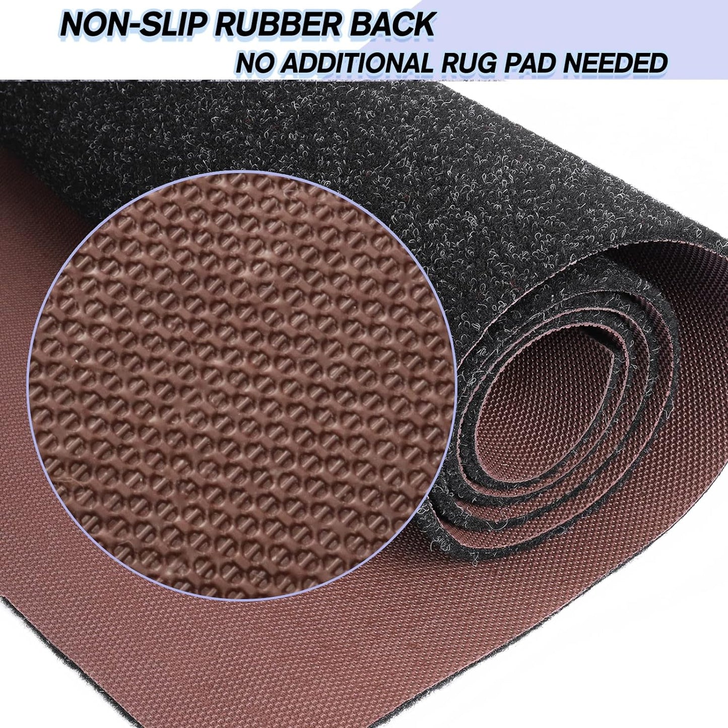 Custom Size Backed Non-Slip Area Rugs Runner, Easy Clean, Waterproof Runner Rugs for Hallway Entryway, Kitchen, Laundry, 4FT x 76FT, Black