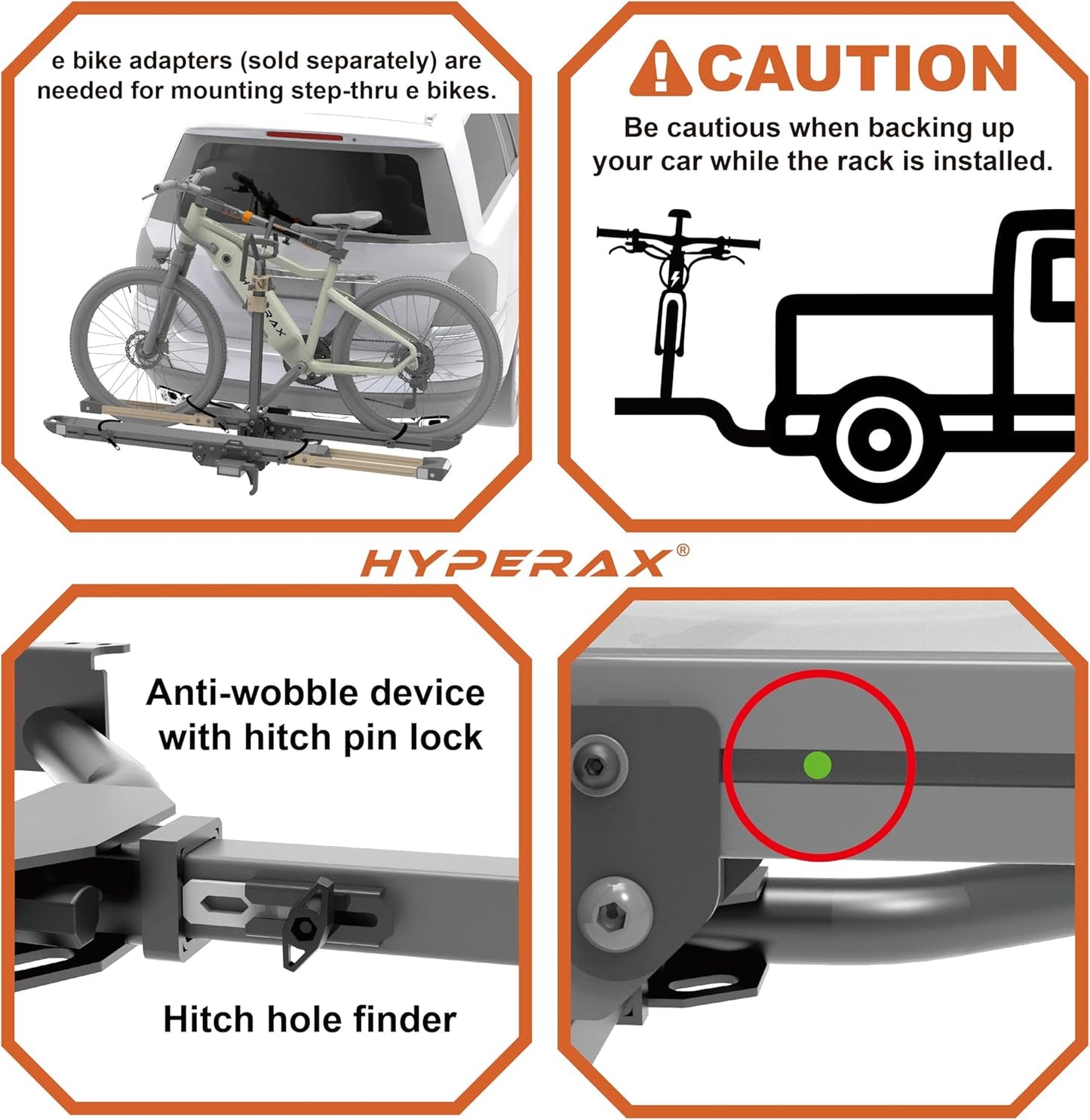 HYPERAX Volt Lift SP -E Bike Hitch Mount Platform Style 2 Bikes Carrier for Car, SUV, Truck, Sedan, Tilting e-Bike Rack for Hitch Fits Up to 2 * 80 lbs Bike -NO RV USE!
