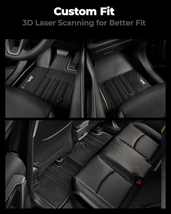 3W Floor Mats & Cargo Liner Fit Toyota RAV4 2019-2025 (Not for Hybrid or Prime) TPE All Weather Custom Fit Floor Liner for Toyota RAV 4 LE/XLE/Limited/TRD/Adventure Car Mats and Trunk Mat