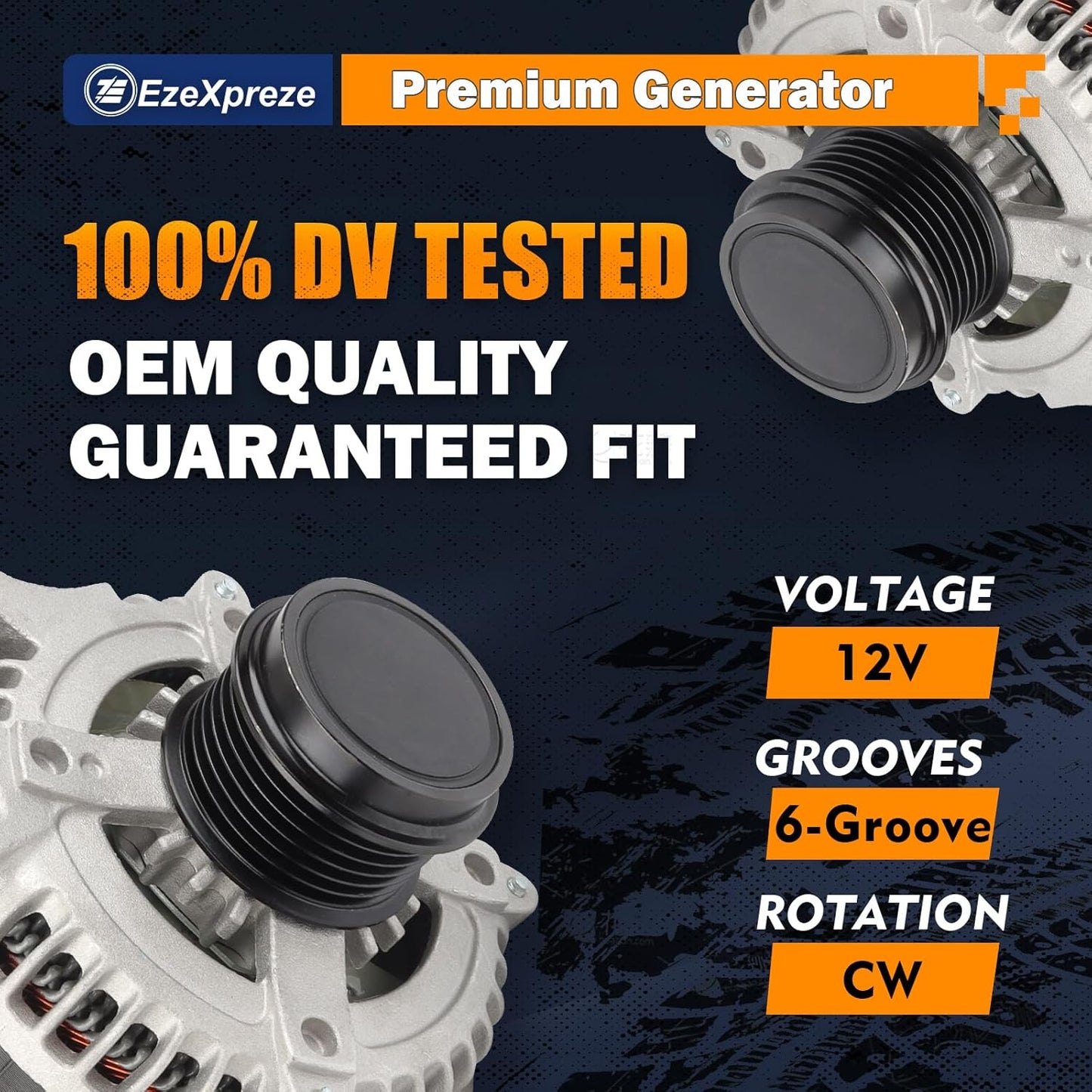 Ezexpreze Alternator 11385N Replacement for 1.8L L4 Toyota Corolla 2009-2011, Matrix 09-10, Pontiac Vibe 09-10, Scion xD 08-14, 6-Groove Clutch Pulley OE#11385, 12897, 270600T040, 0986CR6103, AL3370X