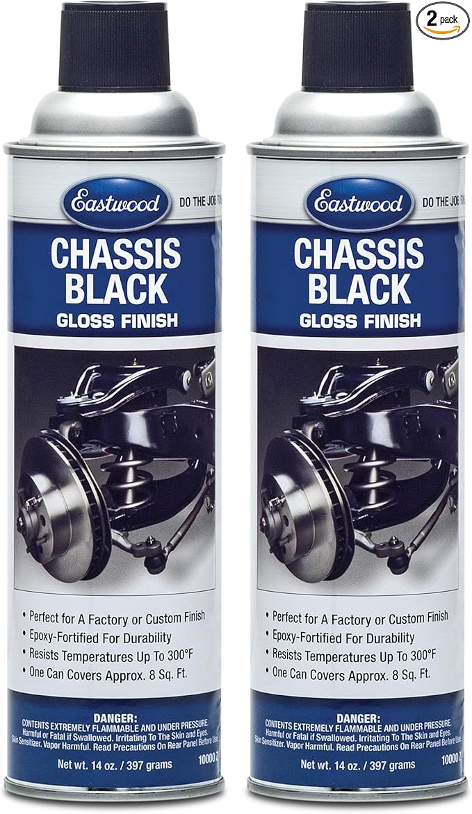 Eastwood Original Chassis Black Gloss Automotive Frame and Suspension Spray Paint Aerosol 14 oz | 2 Pack