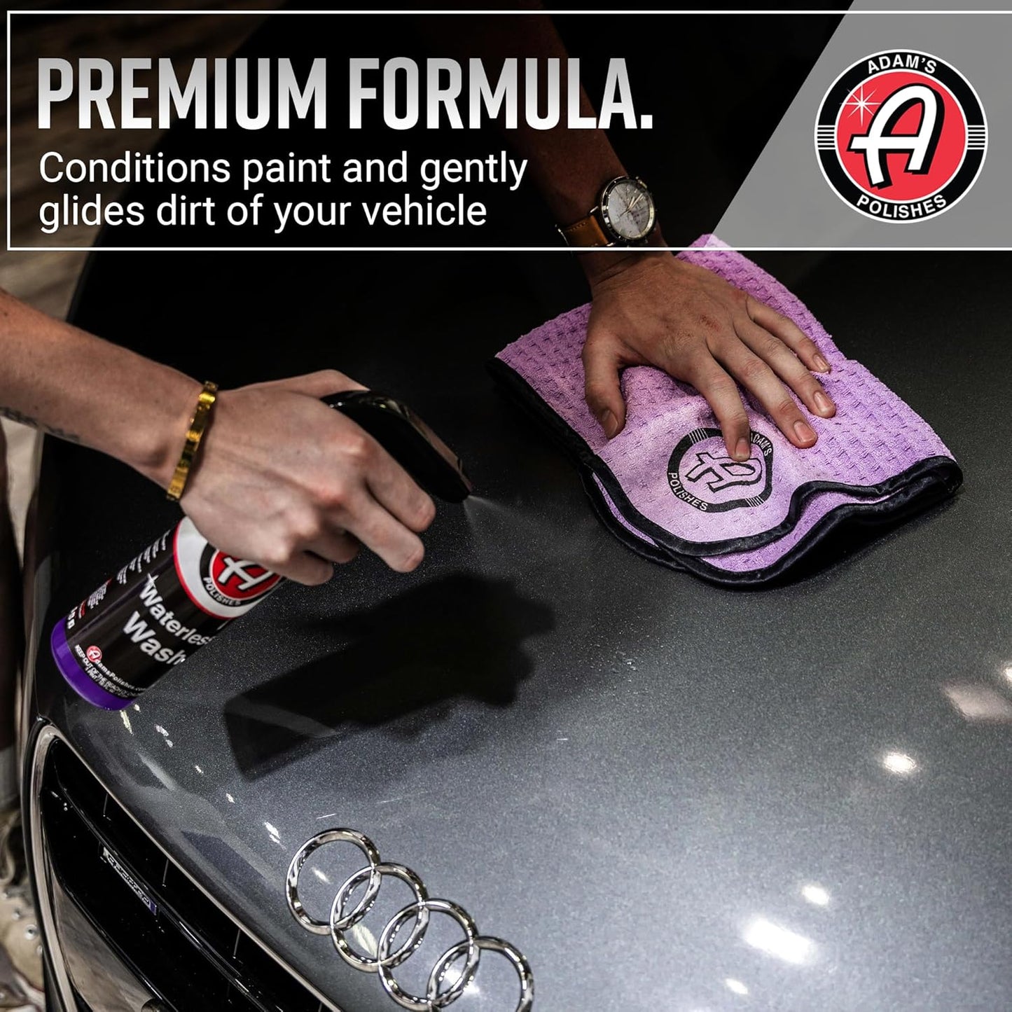 Adam's Polishes Waterless Wash (5 Gallon) Cleaning, Wash, Spray for Car Detailing, Safe Ultra Slick Lubricating Formula for Car, Boat, Motorcycle, RV -No Garden Hose, Wash Soap, or Foam Cannon Needed
