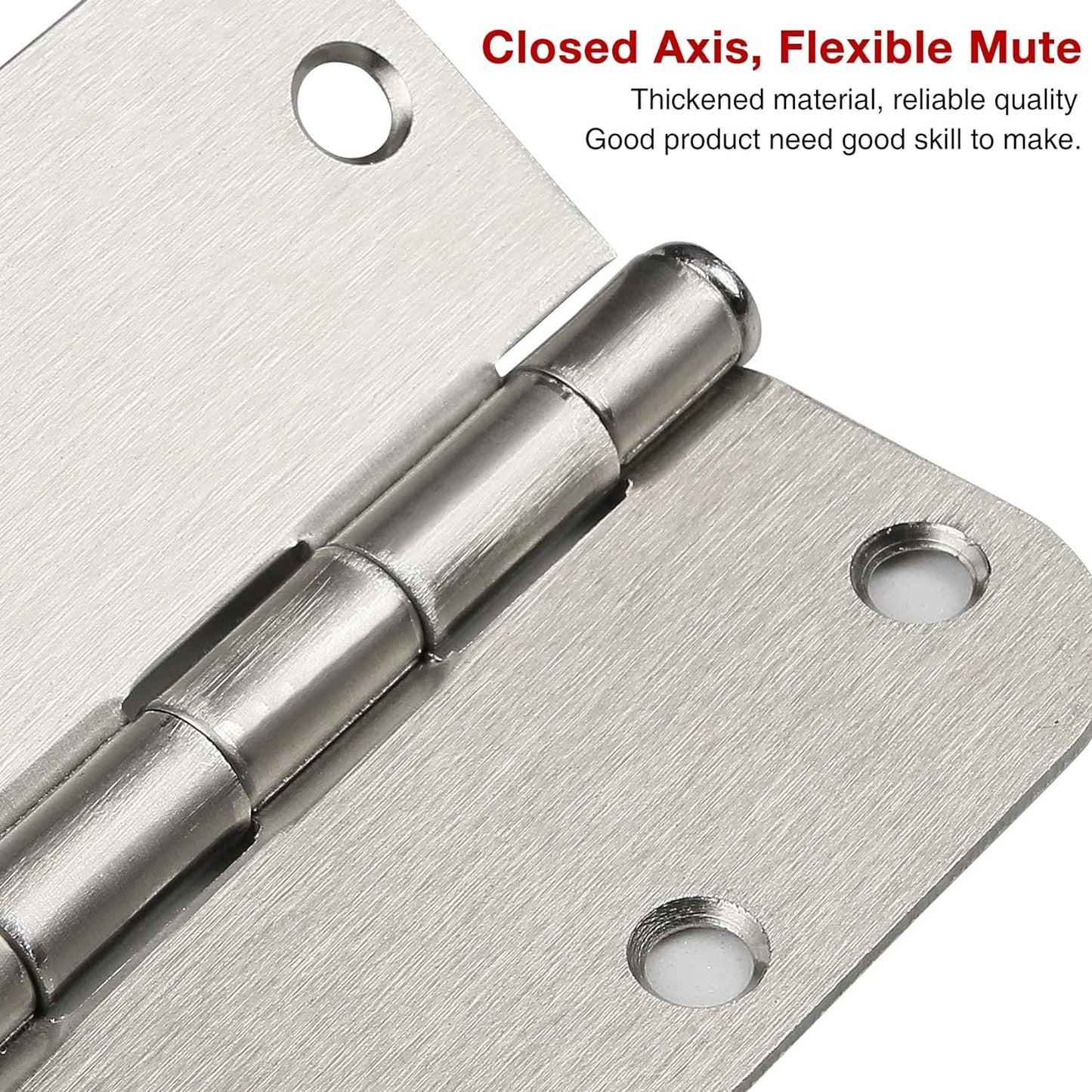 36 Pack Rounded Brushed Nickel Door Hinges 3.5 Inch x 3 ½" 5/8" Radius 3 1/2" Satin Hinge Flat Bifold Easy Install for Bed Room Pantry Clean Glass Glass French Interior Wood Doors,Table,Hardware