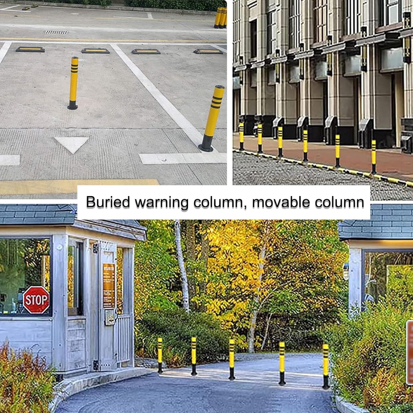 Safety Bollard Post, Steel Security Post Barrier Traffic Pole, Removable Bollard with Embedment Sleeve, Safety Barrier Bollard for Driveways, for Parking Barrier, Road Safety(750mm/30in)