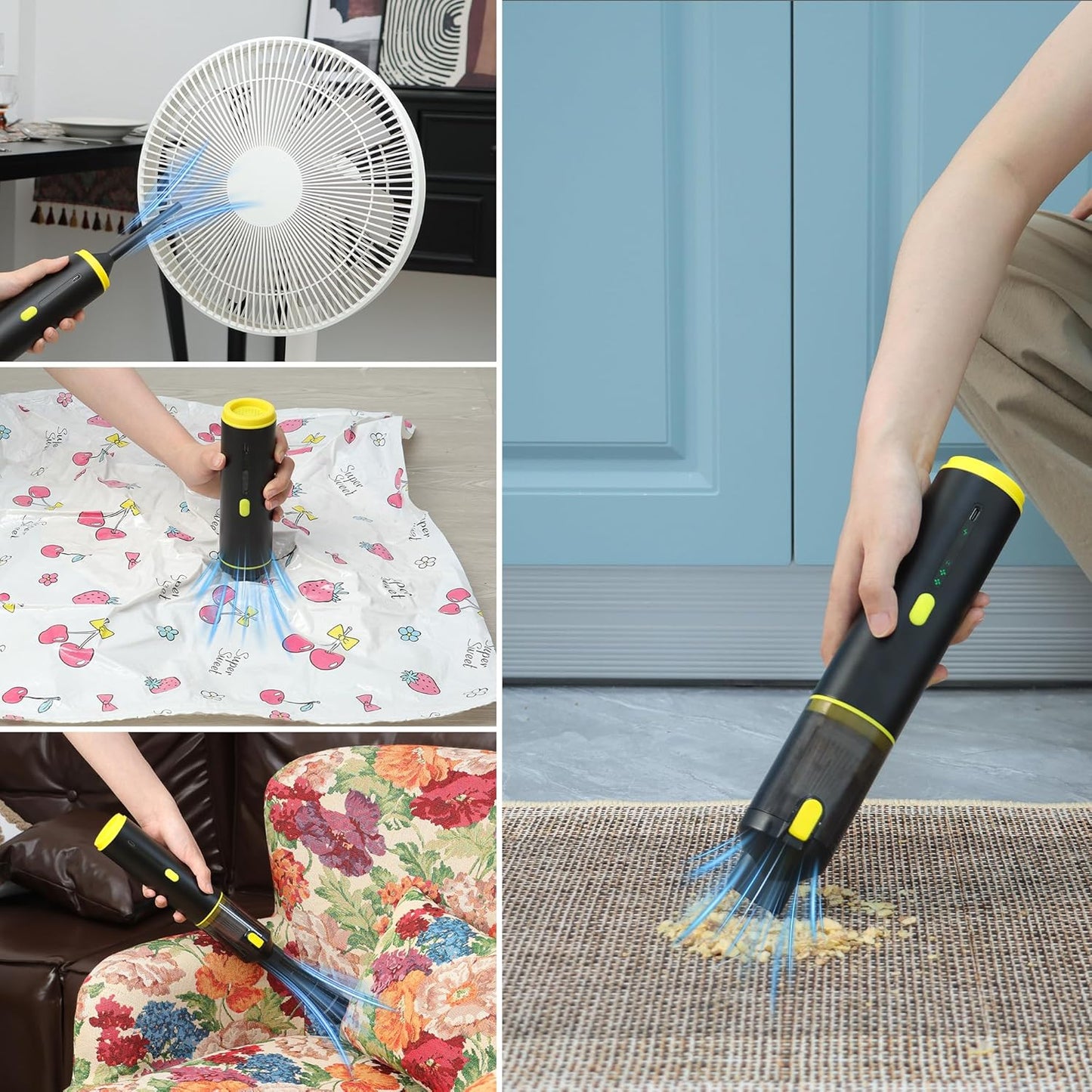 Cros 4-in-1 Mini Cordless Vacuum Cleaner, 21kPa Powerful Suction, Portable Handheld Vacuum for Car & Home, Type-C Rechargeable, Compact & Lightweight