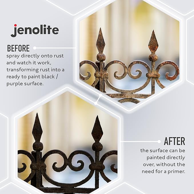 JENOLITE Rust Converter for Metal | 150ml (5 fl oz) | Rust Converter & Inhibitor | Rust Remedy, Rust Reformer for Metal | Convert Rust to A Ready to Paint Surface