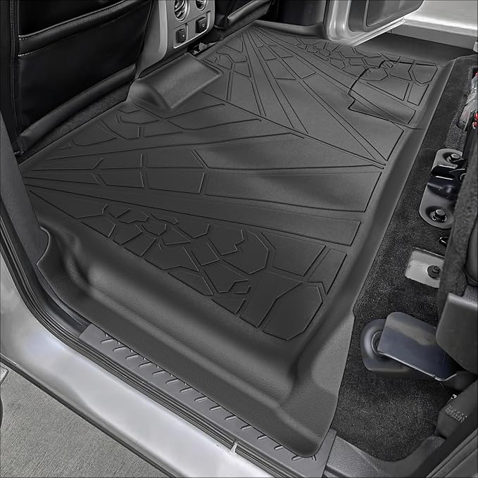 KARPAL Floor Mats Fit 2010-2014 Ford F150 SuperCrew/Crew Cab with 1st Row Bucket Seat, Custom Fit All Weather TPE F-150 Floor Liners, 1st & 2nd Row F150 Accessories Car Mats