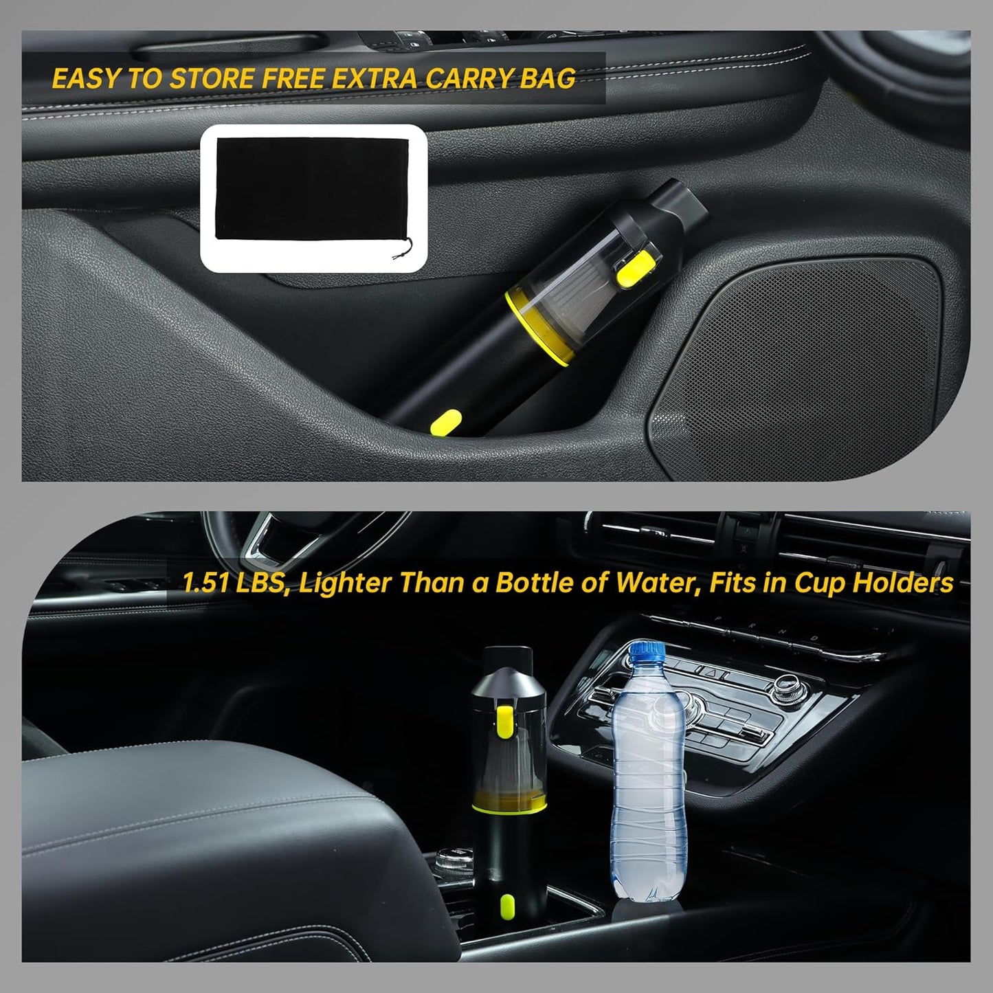 Cros 4-in-1 Mini Cordless Vacuum Cleaner, 21kPa Powerful Suction, Portable Handheld Vacuum for Car & Home, Type-C Rechargeable, Compact & Lightweight