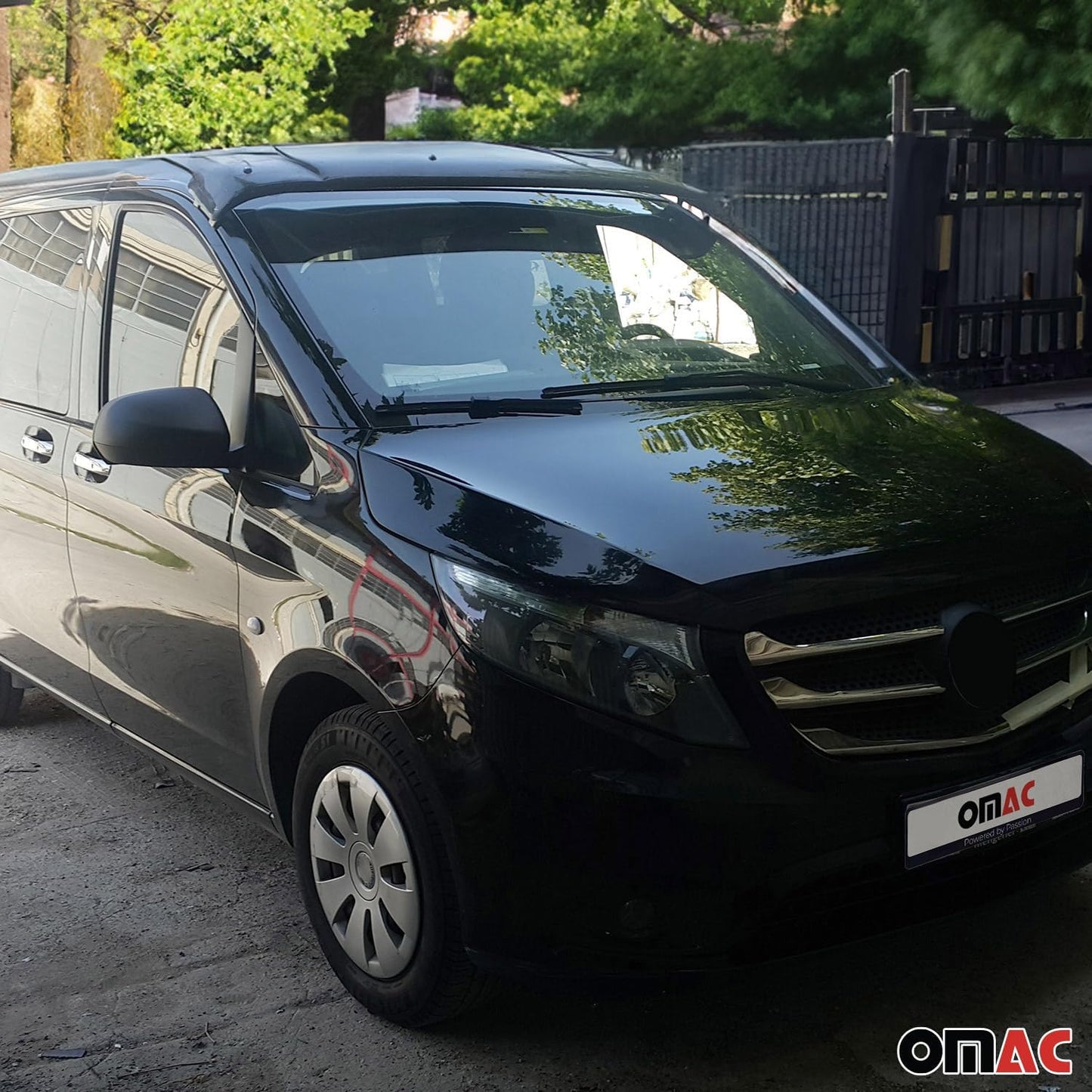 OMAC Windshield Sun Visor & Bug Shield Hood Deflector for Mercedes Metris 2016-2024