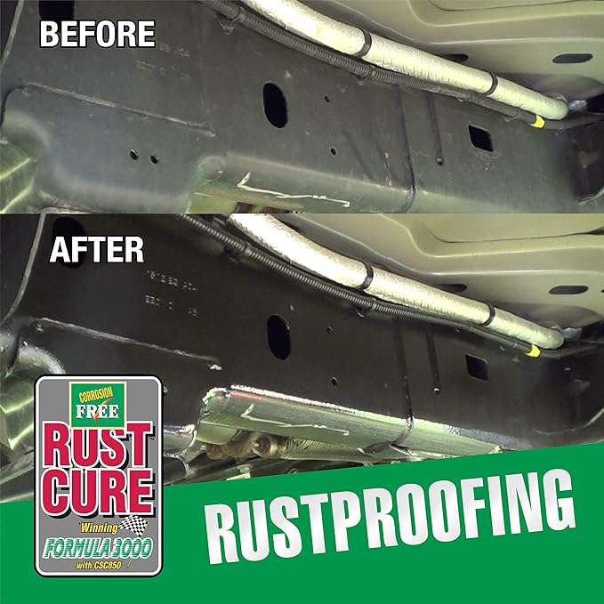 Corrosion Free Rust Cure Formula 3000 – 1 Gallon Jug – No-Drip Rust Inhibitor & Undercoating for Cars, Trucks, Tractors, Snowblowers, Lawn Mowers – Stops & Prevents Rust