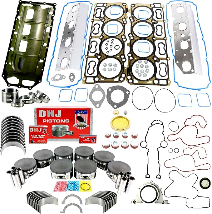 DNJ EK1163A Engine Rebuild Kit for 2009-2022 Chrysler, Dodge, Ram 1500, 1500 Classic, 2500 5.7L V8 16V OHV 345cid