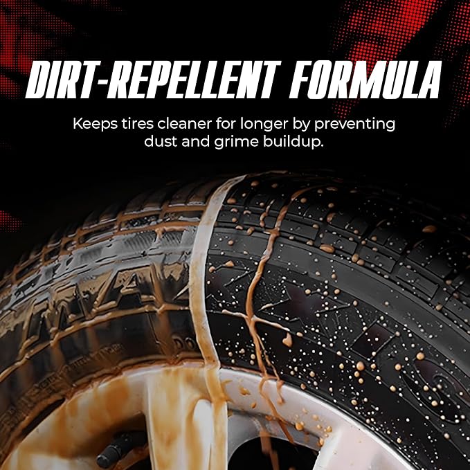 TEAM UNIQUE Tire Shine Satin – 18.6 Fl Oz (550mL) Pack of 12 | Advanced Formula for a Lasting Satin Sheen | Protects Tires from Cracking and Fading | Non-Greasy, Low-Sling Spray