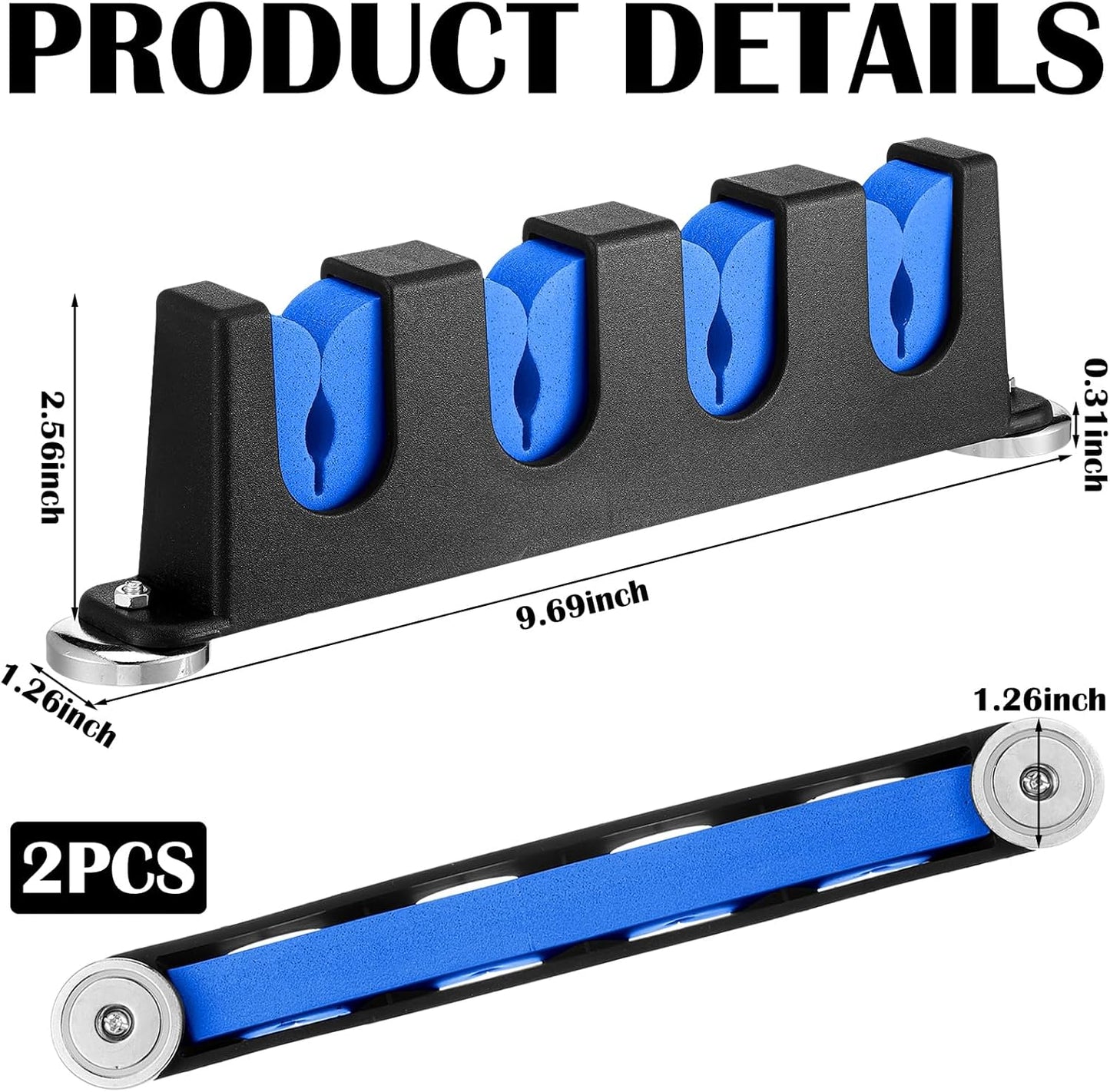 2 Pcs Magnetic Fishing Rod Holder for Car Fishing Pole Rack Vertical Rod Storage Holders for Truck Bed Boat Wall Garage Door