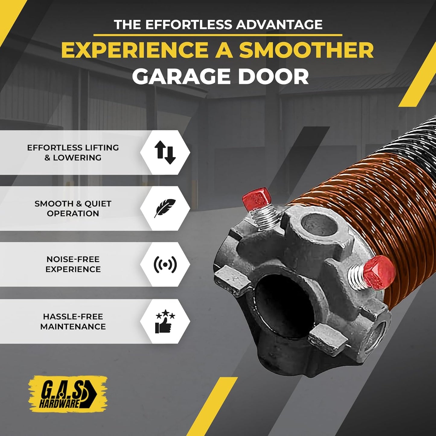 Garage Door Torsion Spring 273x2x35 Torsion Springs for Left Side of Garage Door with 1" Steel Bearing, Gloves, and Winding Bars Precision E-Coating 5-Year Warranty Minimum 30,000 Cycles (Red Cone)