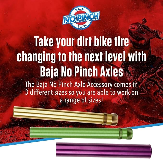 BAJA NO PINCH Kit 15mm Axle Shaft Accessory, Fits 15-16mm Axles, Mounts Tires Quickly Without Pinching Tubes for Wheel Dirt Bike Motorcycle Changing Tool - Tire Repair Kit, Motocross and Enduro