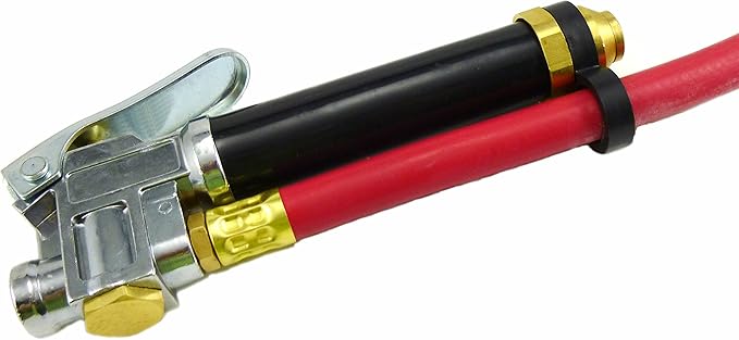 Dual Foot Chuck Inflator with 12“ Rubber Hose, 1/4" Female NPT. D-TG-6