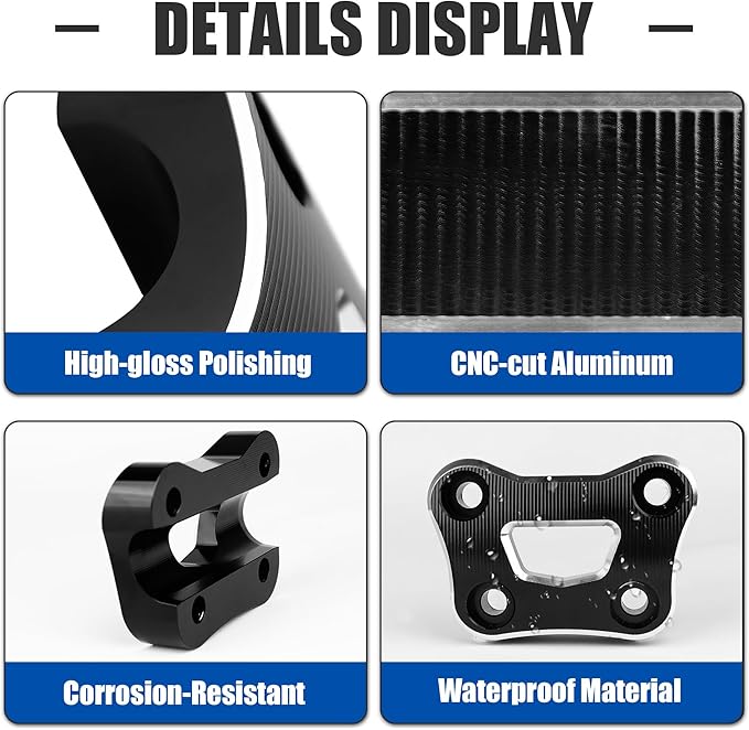 Handlebar Riser Cover Clamp for Can Am Spyder F3 F3S F3T 2015-2024 Spyder RT RTS 2020-2024; Aluminum Handle Bar Top Riser Clamp for Can Am Spyder Accessories