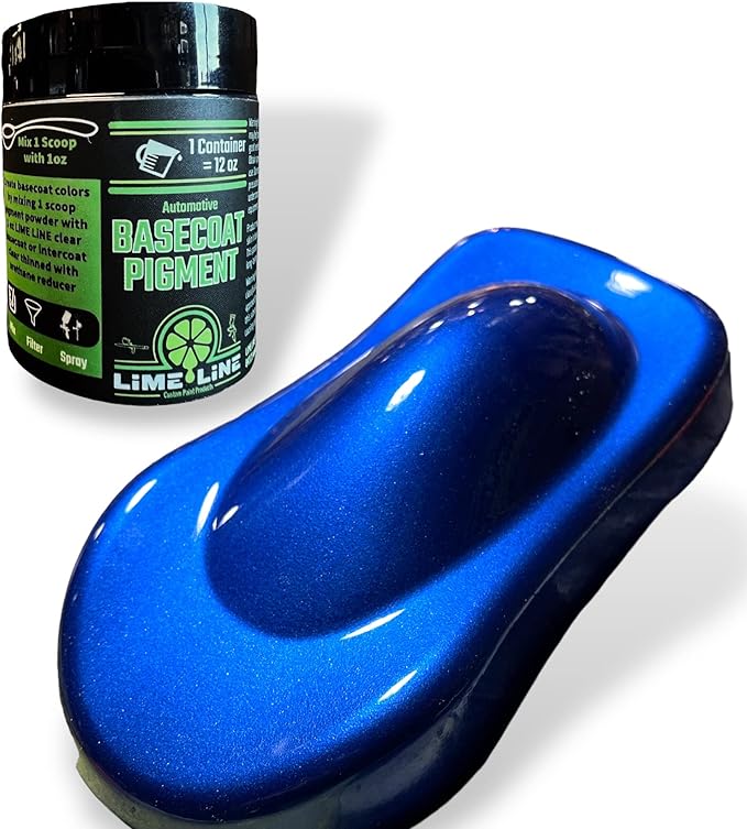 LiME LiNE Base Coat Maker Pigment Powder, Automotive Grade, Basecoat (Metallic Dark Blue Pearl)