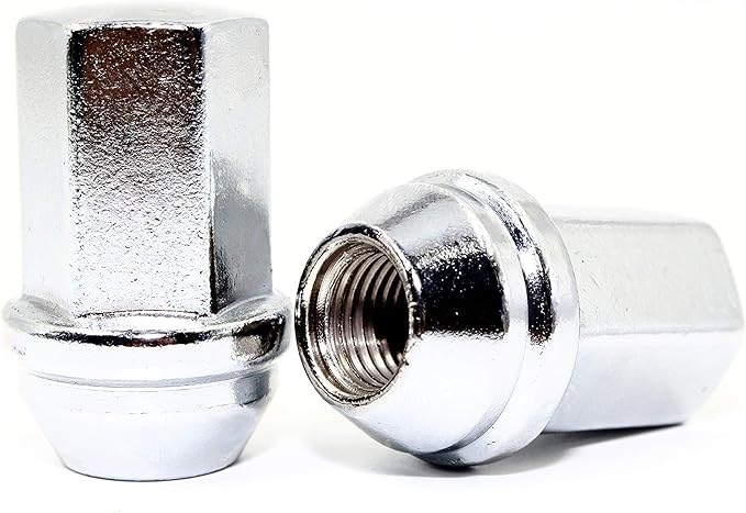 Set of 24 Veritek 14x1.5mm OEM Factory Style 1.80 Inch Length 7/8 22mm Hex Duplex Large Acorn Seat Wide Base Replacement Chrome Lug Nuts for Buick Cadillac Chevy Chevrolet GMC Factory Wheels