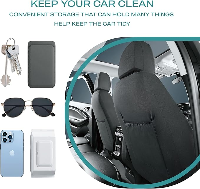 Skechers Car Seat Covers,Leather Seat Covers with GOGA Mat Technology,Waterproof Car Seat Covers Full Sets,Airbag Compatible,Comfort Universal Fit for Most Cars,Vans,Trucks,SUVs,Grey