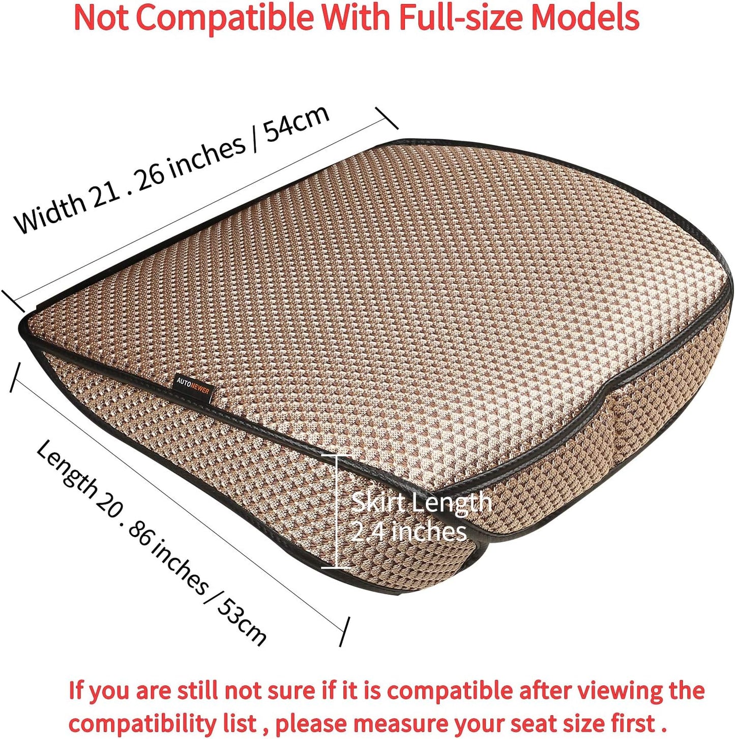 Auto Newer Breathable Universal Four Seasons Car Seat Covers，Luxury Car Seat Cushion ，Protectors for Front Seat Bottoms,Compatible with 95% Vehicles， Fit for Cars Truck SUV (Gold Beige,1PCS)