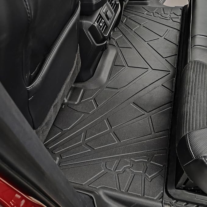 KARPAL Floor Mats Fit for 2015-2026 Ford F-150/2022-2025 F-150 Lightning SuperCrew (Rear with Fold Flat Storage), All Weather Custom Fit TPE 1st&2nd F150 Accessories Floor Liners
