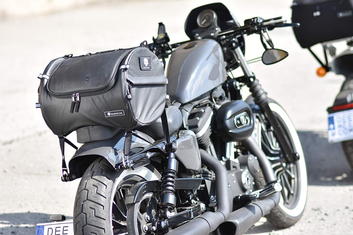 TUBE motorcycle travel luggage, made of waterproof Italian leather, 11.3 gallons capacity, motorcycle seat/rack/sissy bar bag