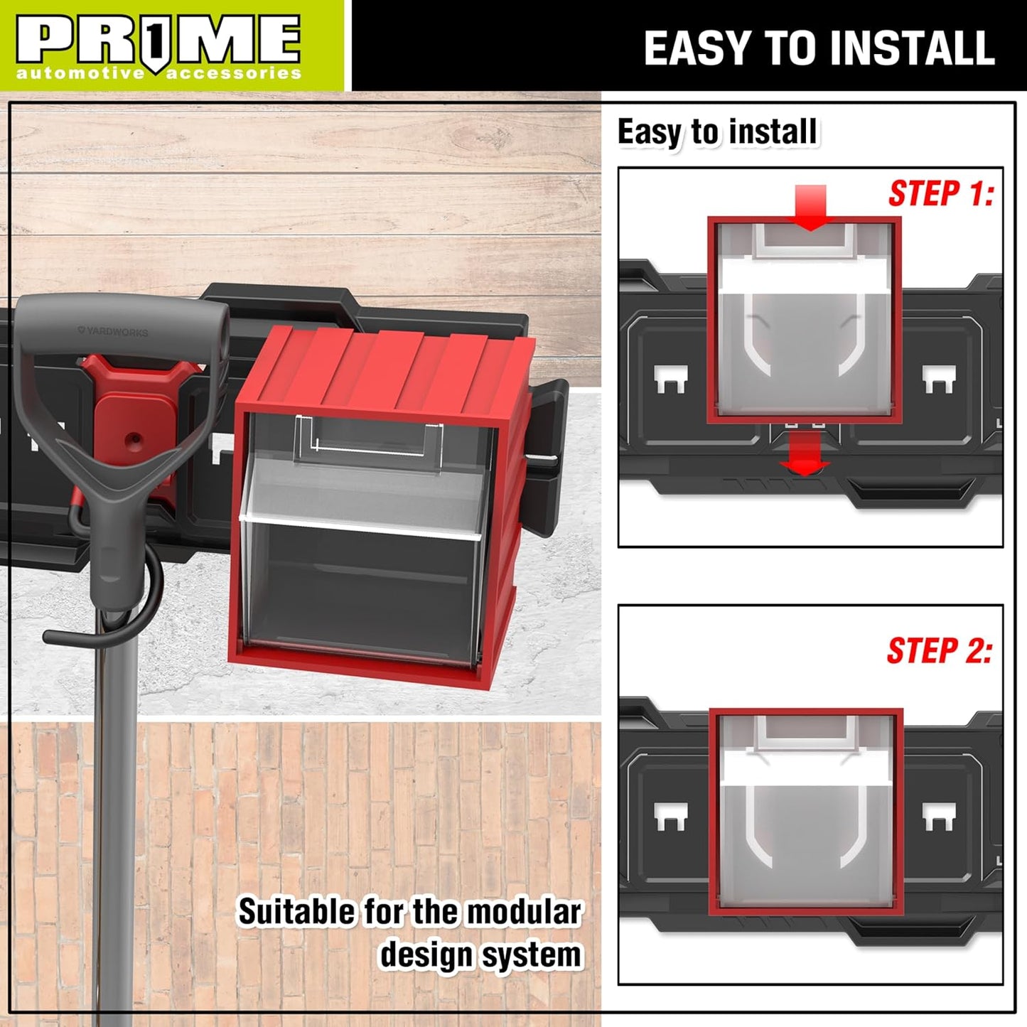 PR1ME 1 pc Garage Wall Mounted Storage organizer bin for rack