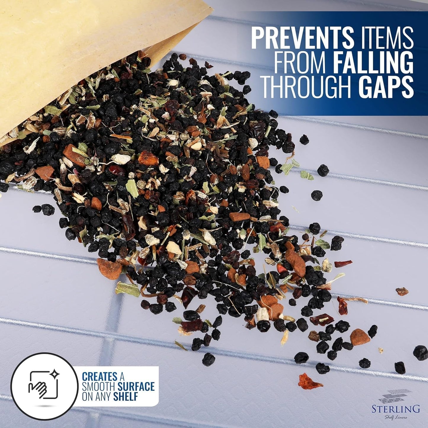 Shelf Liners for Wire Shelf System: Set of 5 in Graphite: 18 x 60 inch: Plastic Wire Shelving Shelf Mats