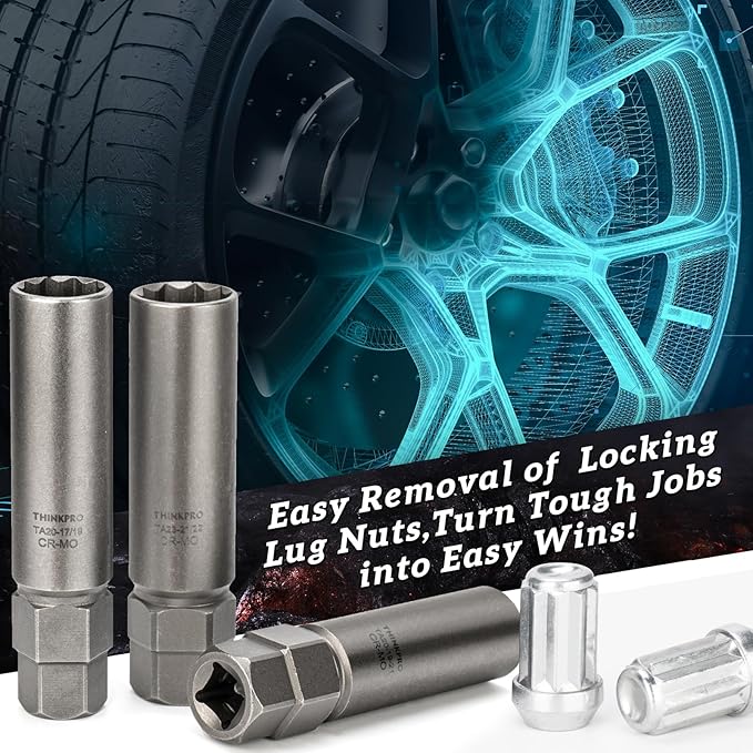 10 Spline Lug Nut Socket,Replacement for Ta20 19/21 10 Spline Lug Nut Key,Dual Drive 10 Point Wheel Lock Key,Compatible with Bimecc 10 Point Socket.