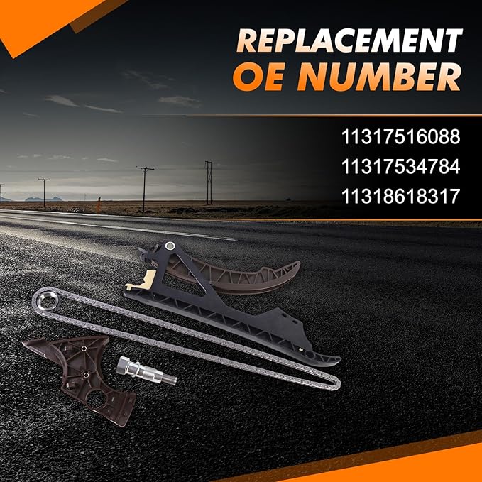 N54B30A Engine Timing Chain Kit Compatible with BMW 135i 335i 535i 740i 740li X6 Z4 3.0L L6 TURBO N54B30A N53B30A N43B20A 11317516088 11317534784