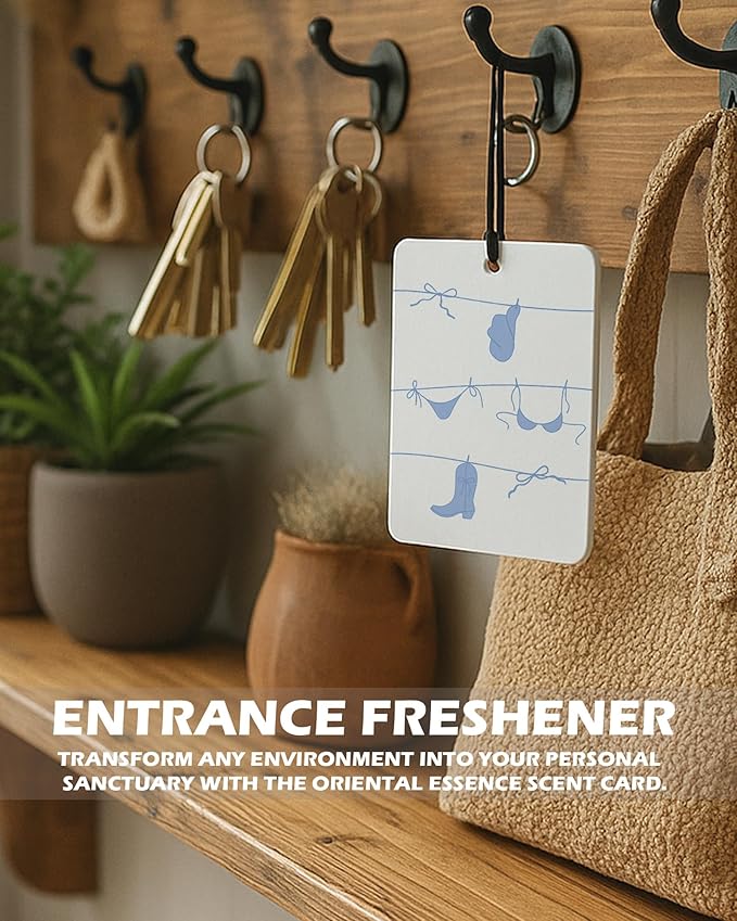 Blue Beach Cowgirl Cologne Car Air Freshener 4 Pcs, Retro Western Coastal Seashell Hanging Air Freshener for Cars Bathroom Dorm Books Decor, Preppy Girly Accessories Gifts for Women Girls