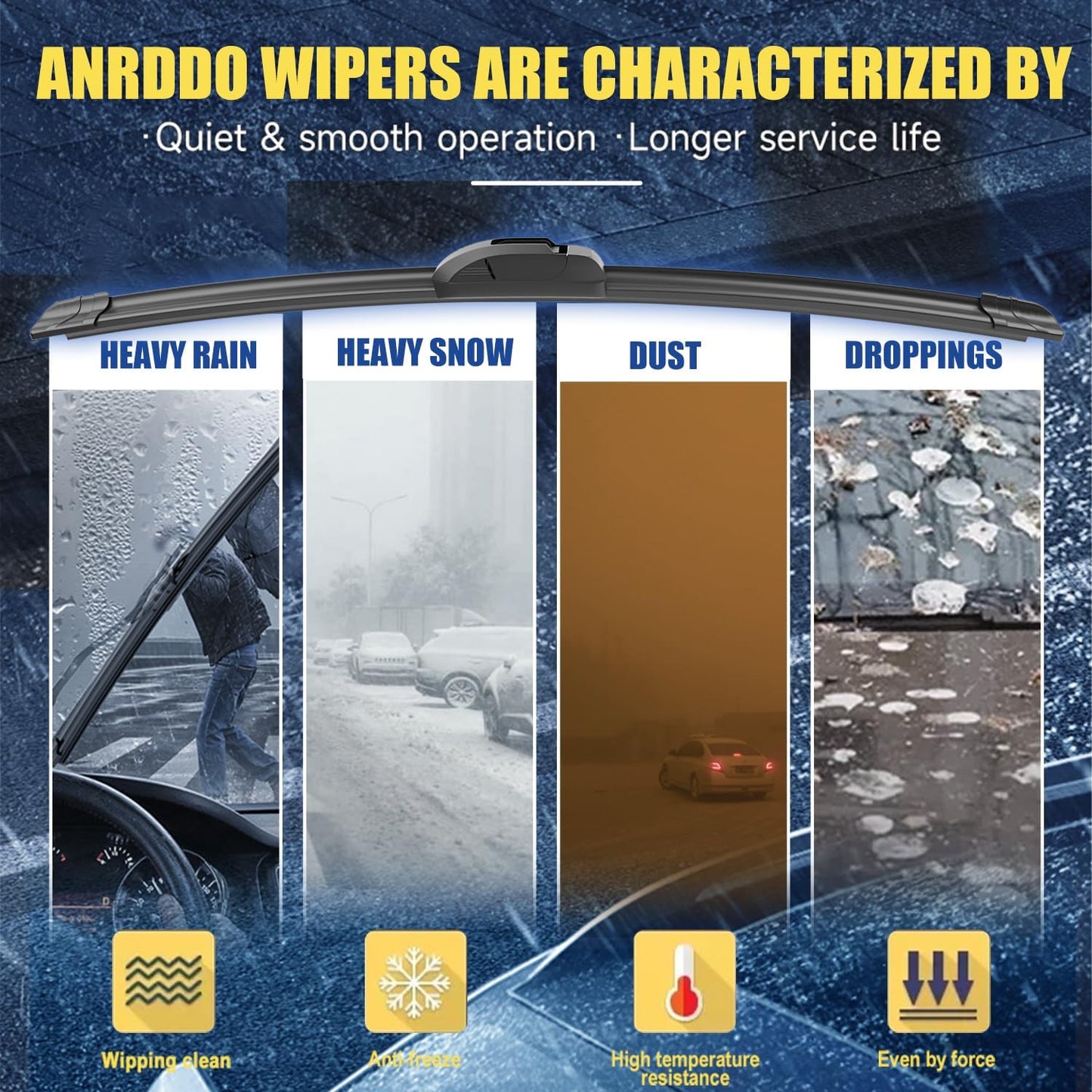 3 wipers Replacement for 2017-2020 2021 2022 Kia Niro/2019 2020 2021 2022 Kia Niro EV, Windshield Wiper Blades Original Equipment Replacement - 26"/16"/12" (Set of 3) U/J HOOK