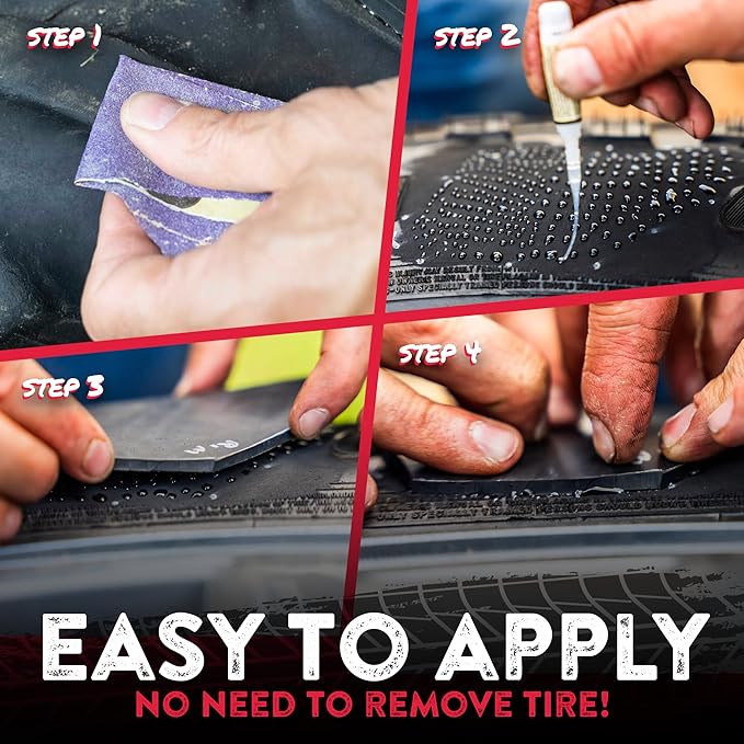GlueTread Tractor Sidewall Tire Repair Kit | Off-Road Puncture Repair Anywhere No Need to Remove Tire | Enough Material to Patch 5-7 Tires | Puncture Repair Kit for Tractors, Trailers and Mowers